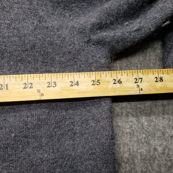 VTG HERMAN GEIST Cardigan Grey Sweater 100% Wool & Knit Women 3X Black Collar - Picture 4 of 6